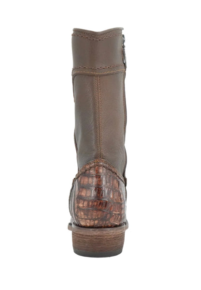 Cuadra Men's Caiman Belly Round Toe Boot - Brunt Brown