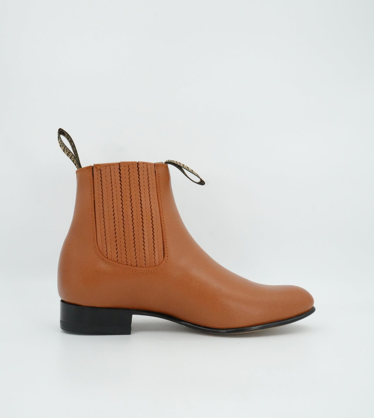 Besserro Kid's Leather Charro Short Boot - Brandy