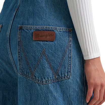 Wrangler Women's Retro Bailey Wide Leg Overalls - Medium Blue