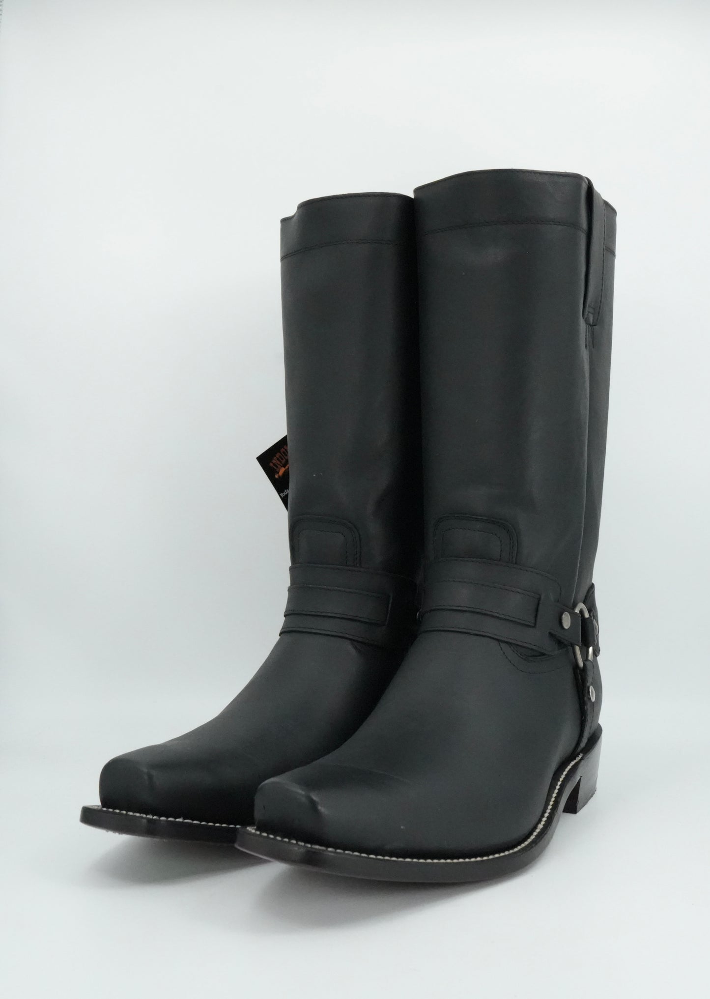 Indomable's Men's Black Leather Trompa De Puerco Narrow Square Toe Boot