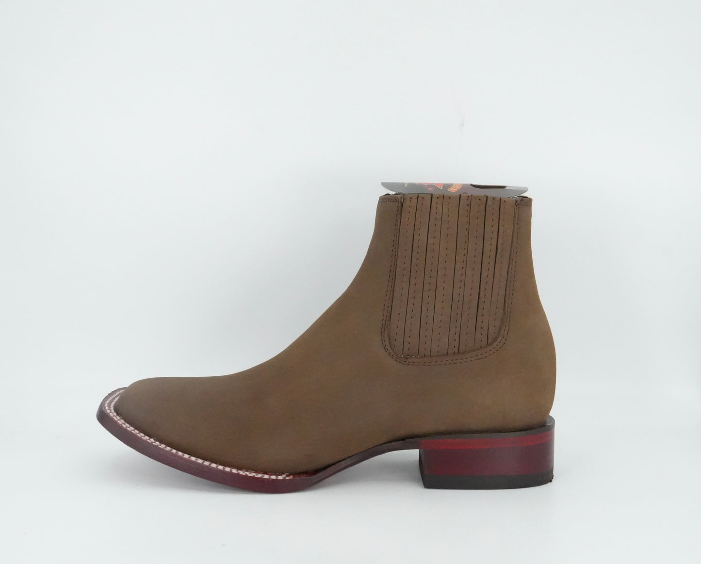 Los Altos Men’s Nobuck Square Toe Short Boot - Brown
