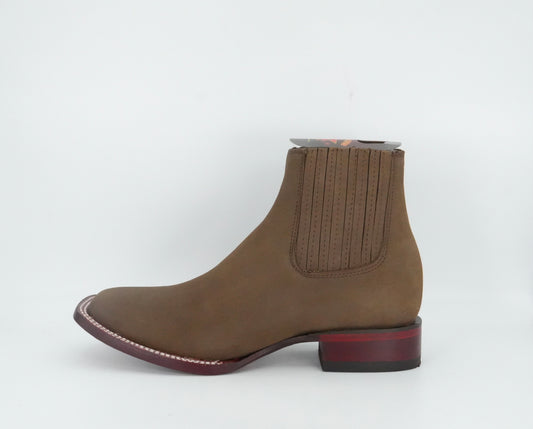 Los Altos Men’s Nobuck Square Toe Short Boot - Brown