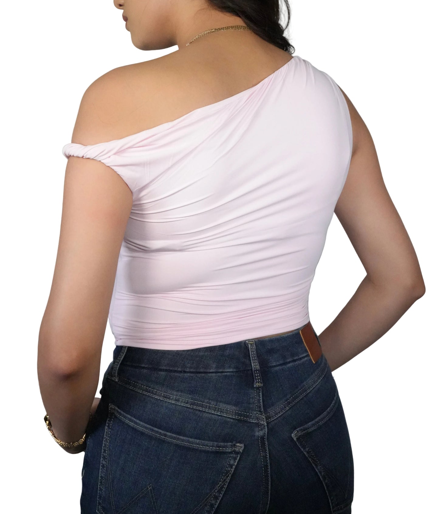 Women's Jaime Light Weight One Shoulder Top - Pale Pink
