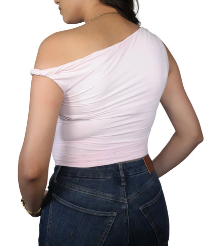 Women's Jaime Light Weight One Shoulder Top - Pale Pink
