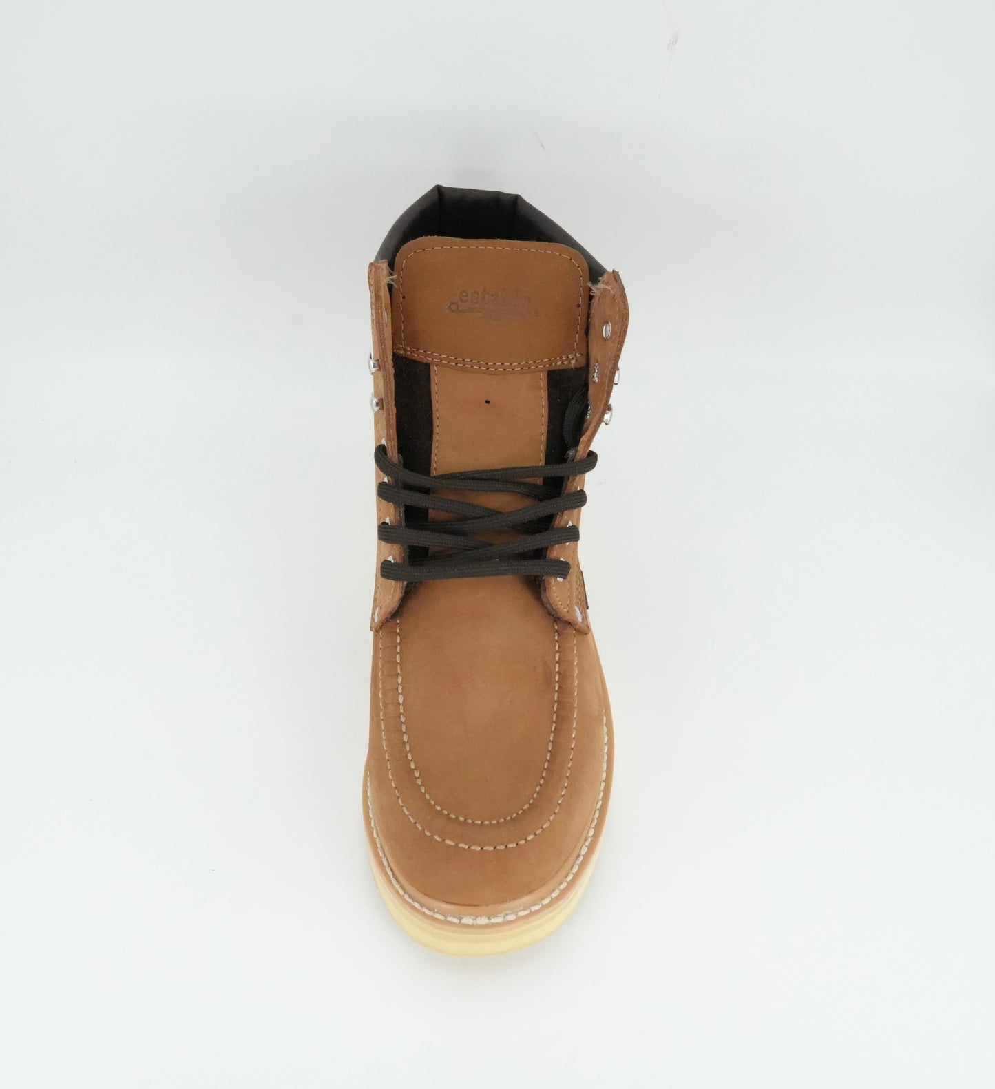 Establo Men's Nobuck Moc Toe Lace Up Work Boot - Honey
