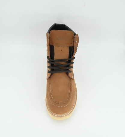 Establo Men's Nobuck Moc Toe Lace Up Work Boot - Honey