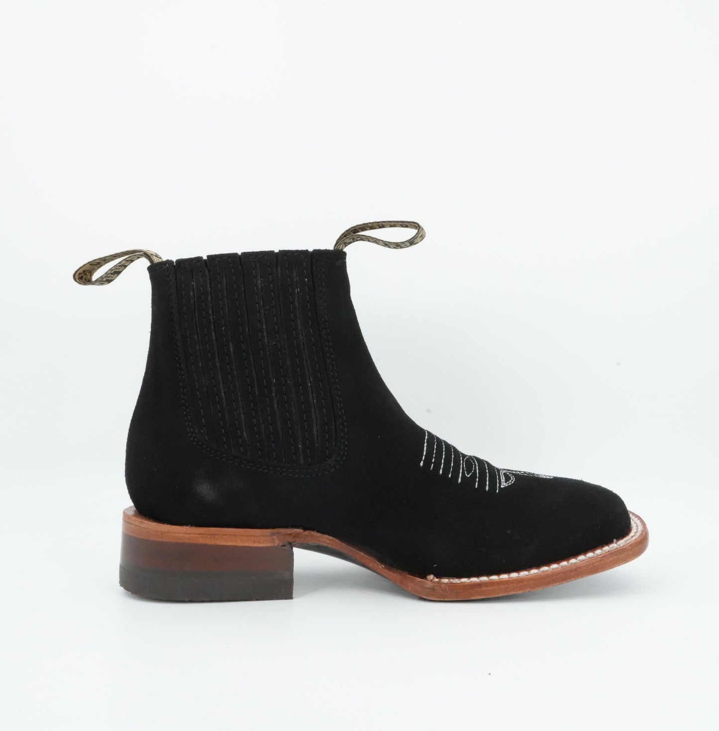 Besserro Jr’s Nobuck Black Square Toe Short Boot