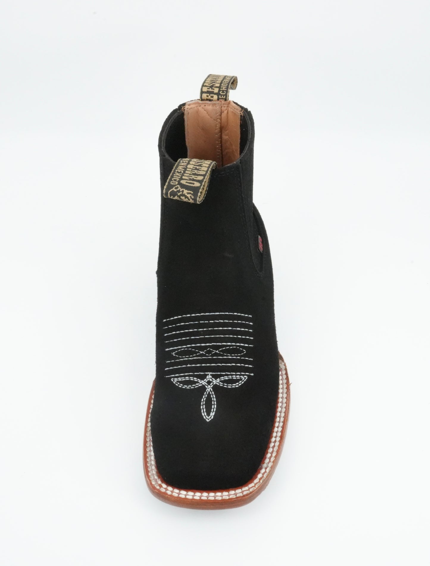 Besserro Jr’s Nobuck Black Square Toe Short Boot