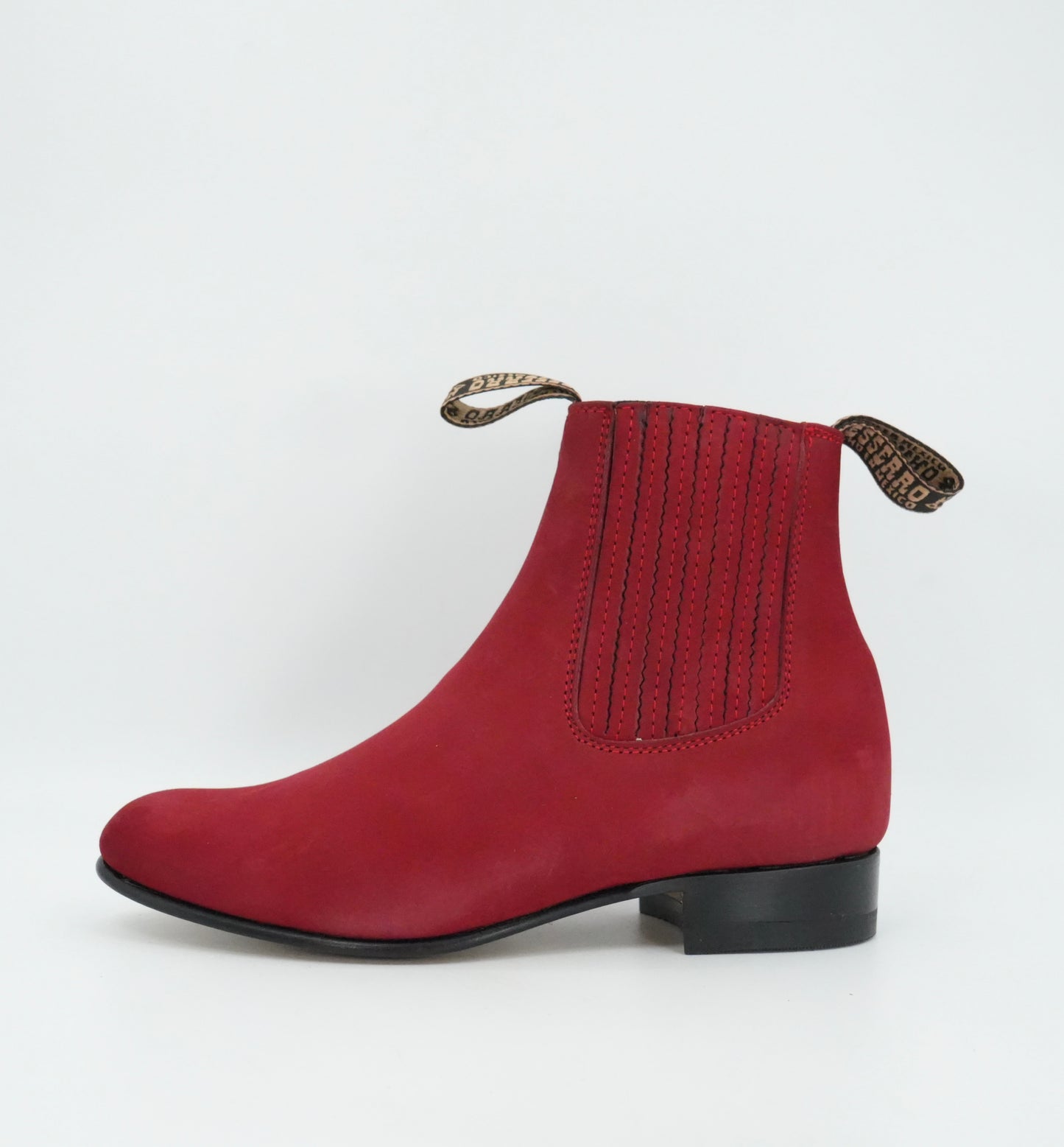 Besserro Kid's Nobuck Charro Short Boot - Red
