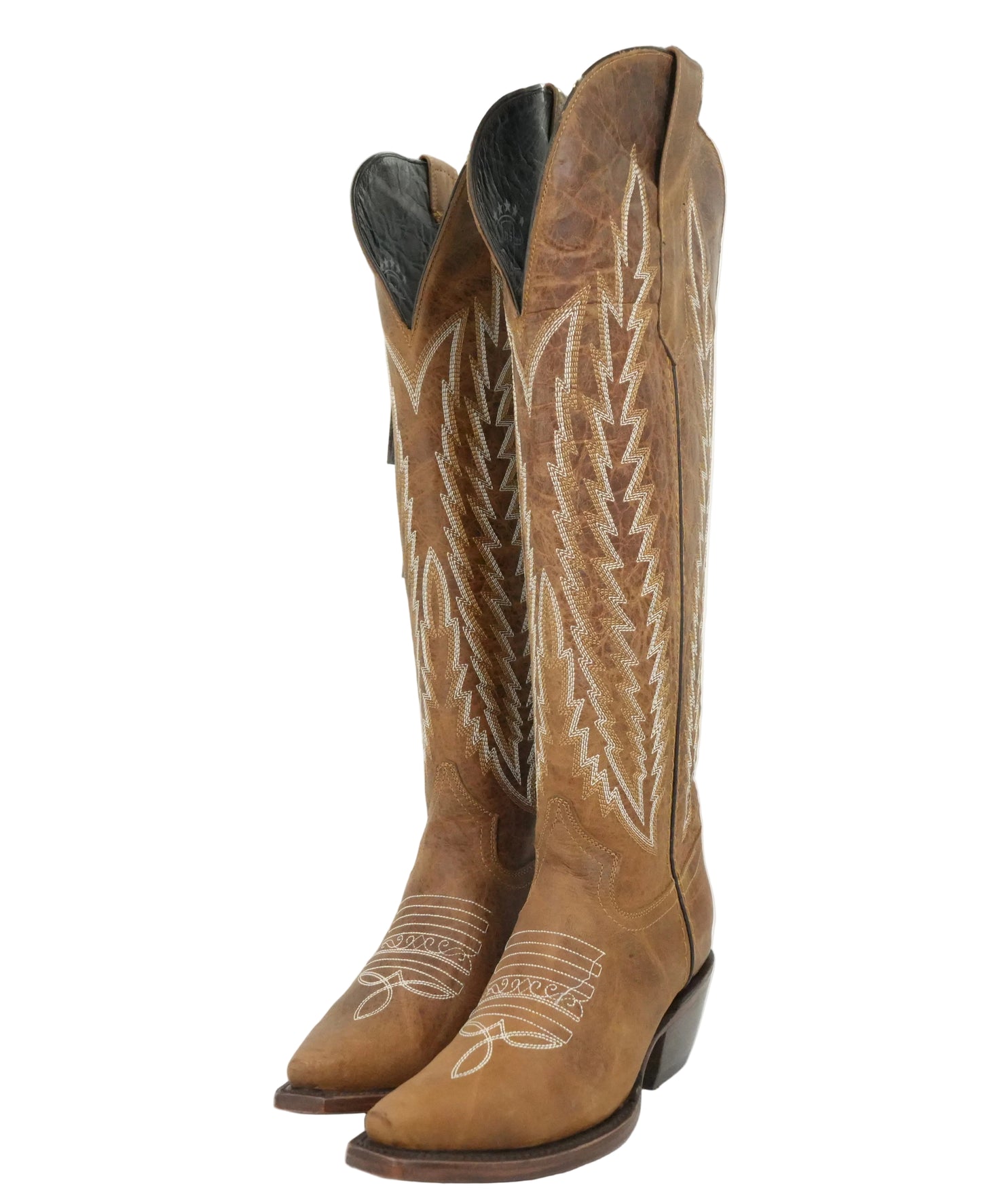 Rock'em Women's Gia Tall Wide Calf Snip Toe Boot - Camel