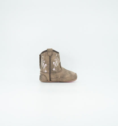 Twister Infant Lily Floral Brown Boot - Pink