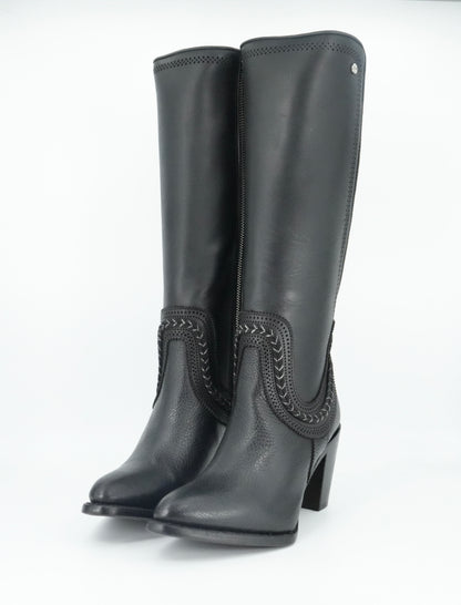 Cuadra Women's Bovine Laser Round Toe Leather Boot - Black