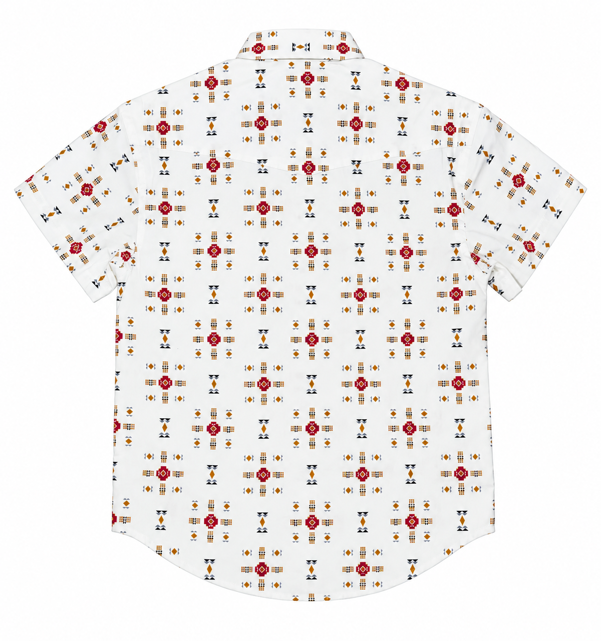 Panhandle Slim Boy's Short Sleeve Button Down Shirt - White/Tan