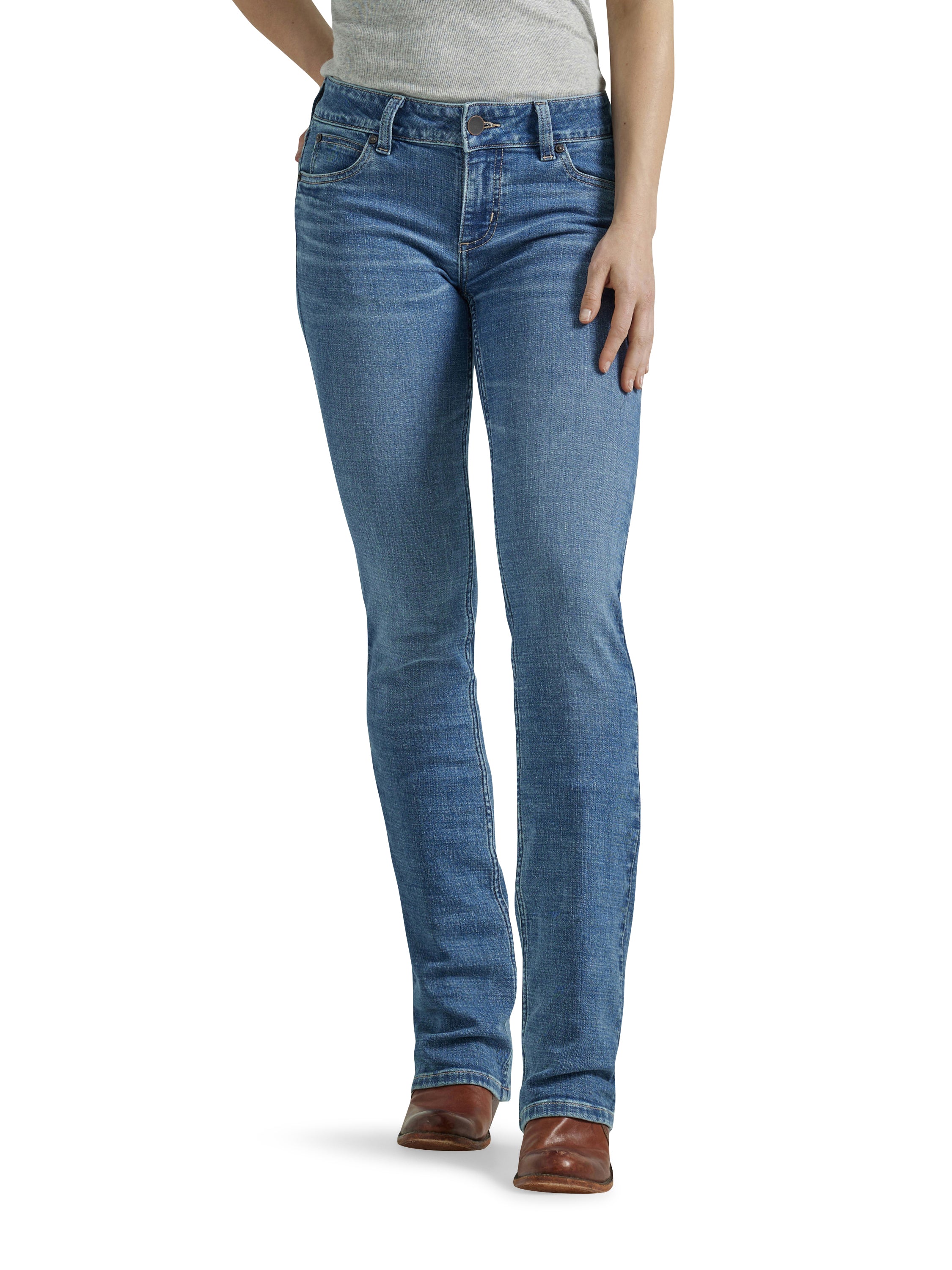 Wrangler® Women's Retro Mae Mid Rise Bootcut Jeans With Stretch Fabric, Regular Fit, W Stitching