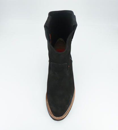 Original Michel Nobuck Pull Up Oval Toe Work Boot - Black