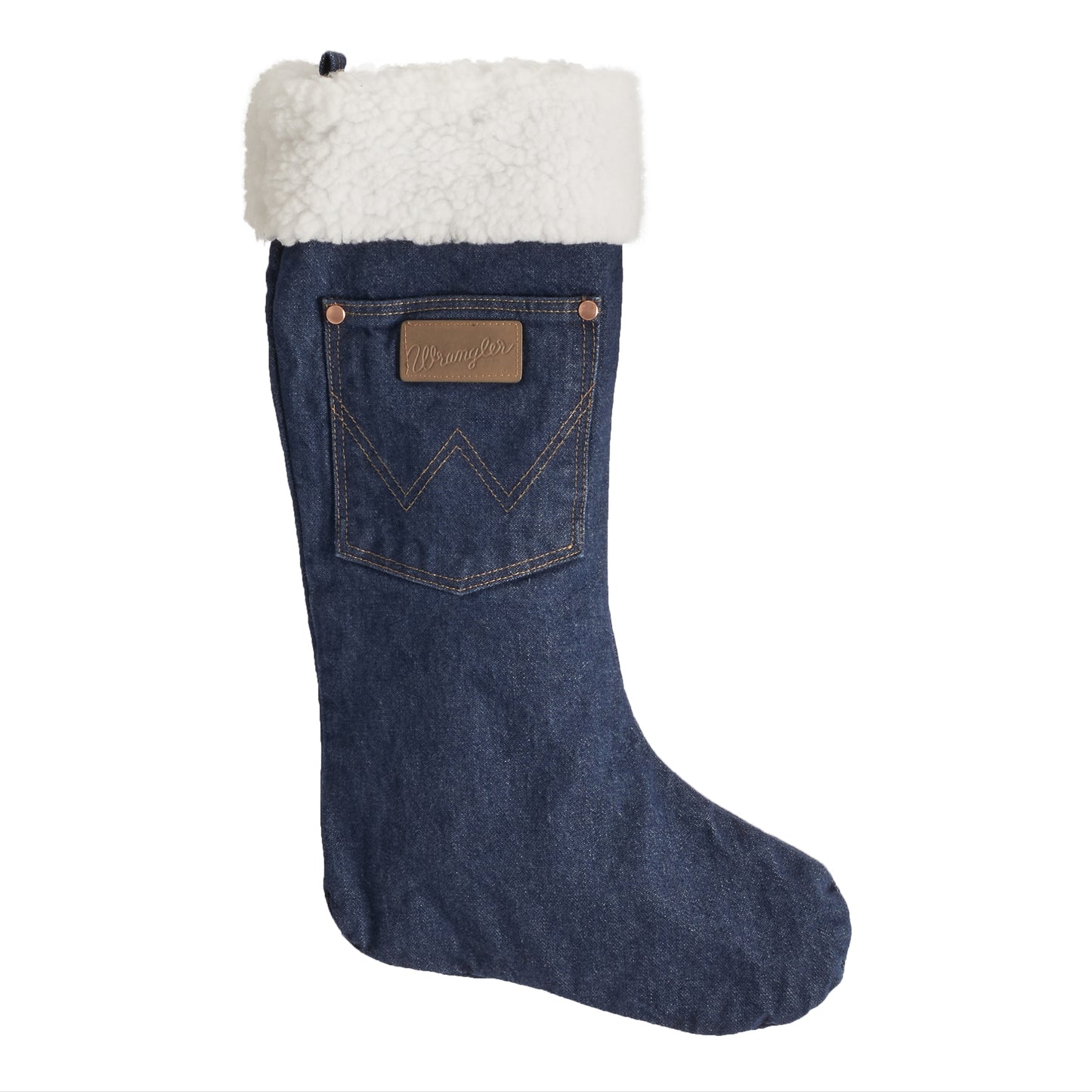 Wrangler Sherpa Denim Christmas Stocking - Blue-Medium