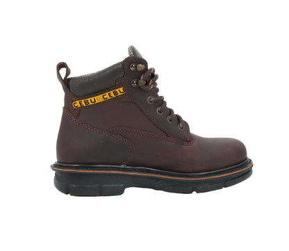 Cebu Men's Borce Max Round Toe Work Boot - Brown