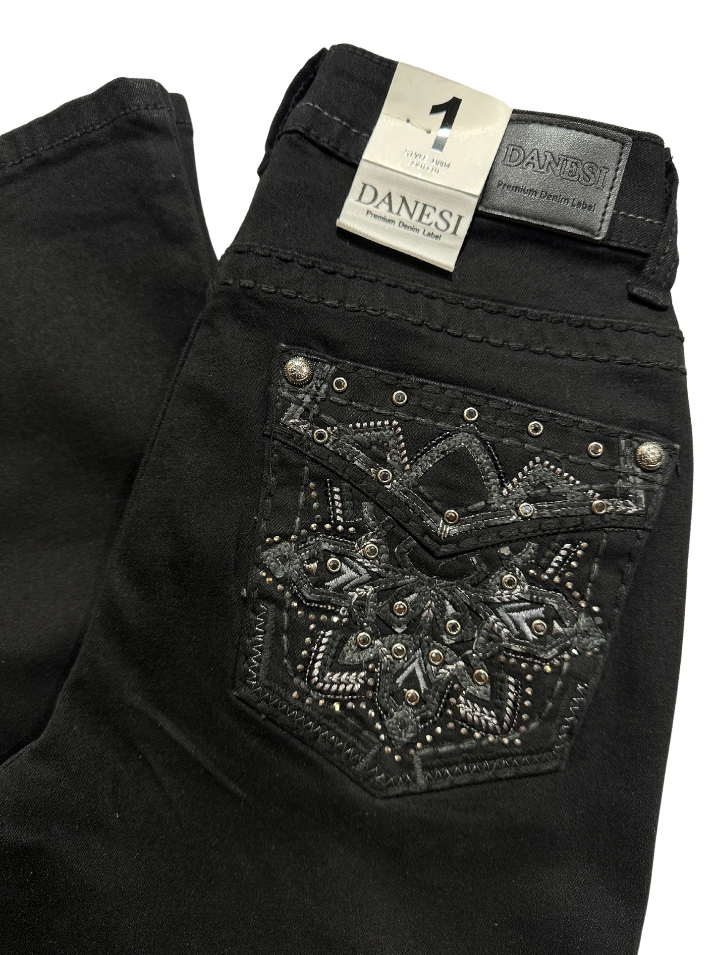 Danesi Black Bling Star Pocket Bootcut Jean