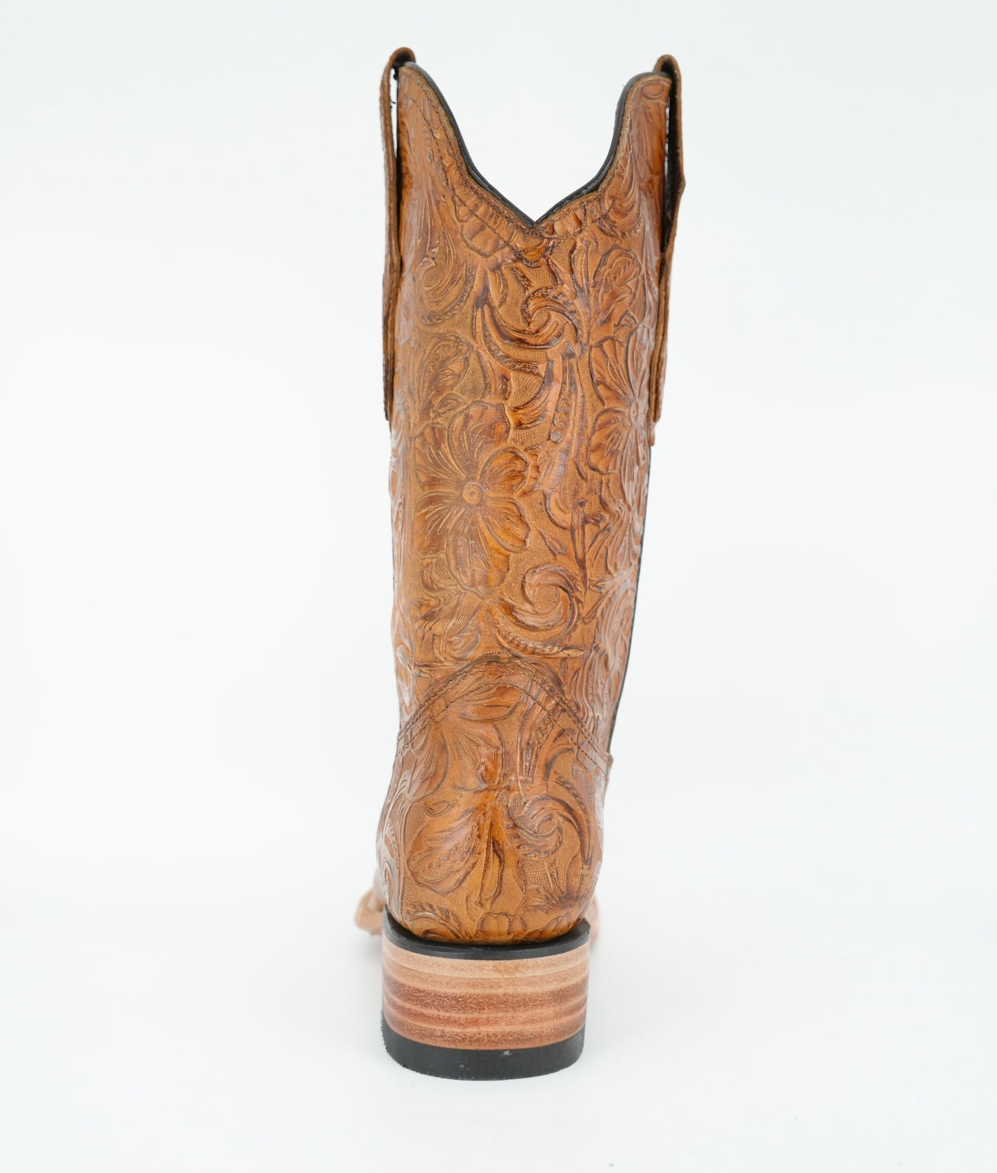 White Diamond Women's Tooled Print Honey Square Toe Boot