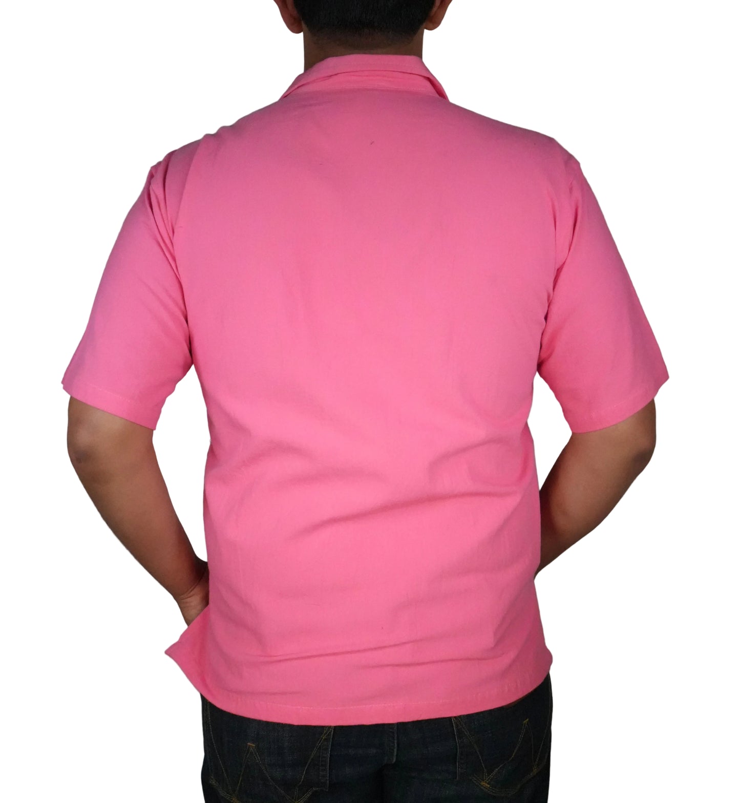 Men's Short Sleeve Cotton Guayabera - Pink