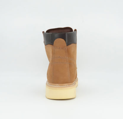 Establo Men's Nobuck Moc Toe Lace Up Work Boot - Honey