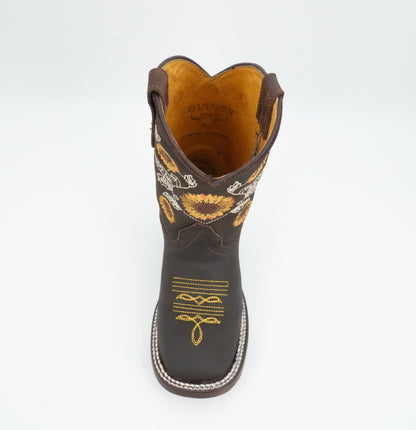 Quincy Kid's Crazy Chocolate Square Toe Boot