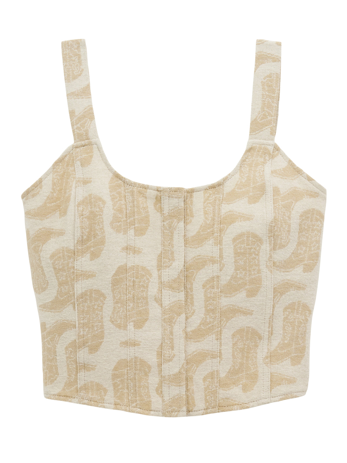 Wrangler Women's Jacquard Corset Top - Beige