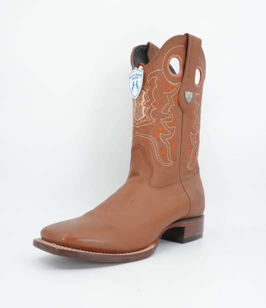 Wild West Men's Grisly Honey Leather Wide Square Toe Boot