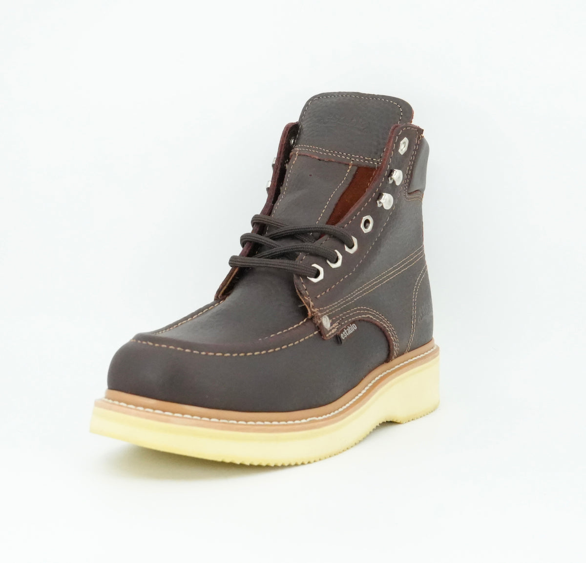 Establo Men's Moc Toe Lace Up Work Boot - Shedron