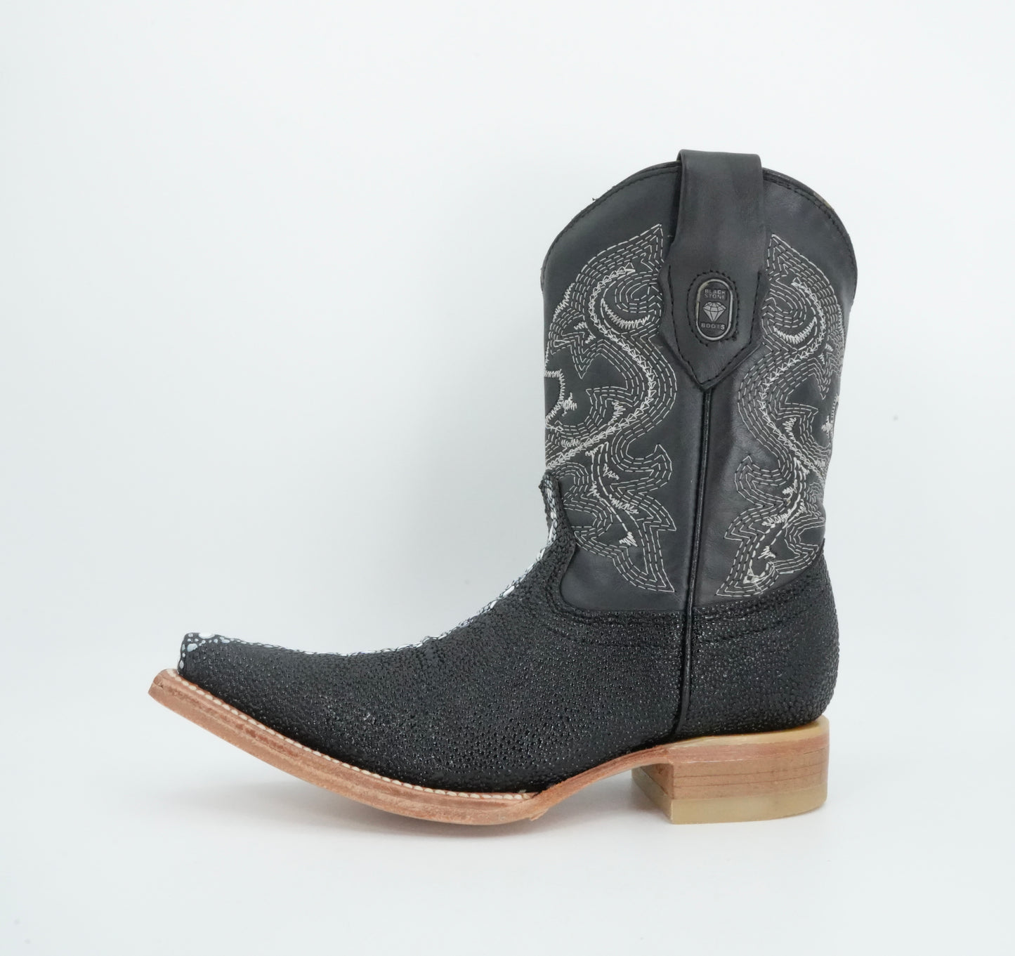 Black Stone Kid's Black Stingray Print Boot