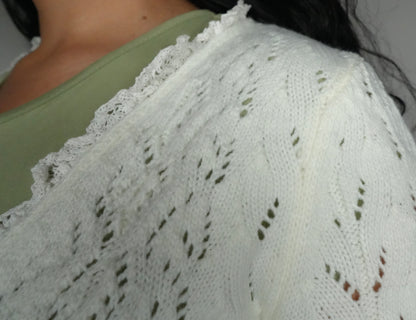 Blue B Women's Open Knit Tie Front Shrug - Ivory