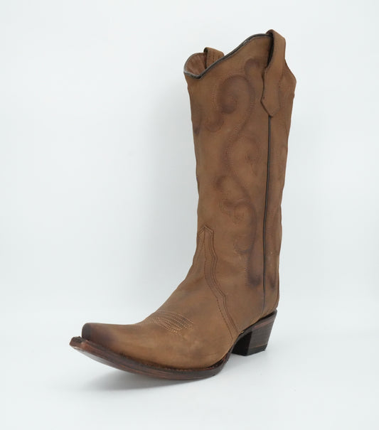 Circle G Women’s Cinnamon Embroidery Snip Toe Boot