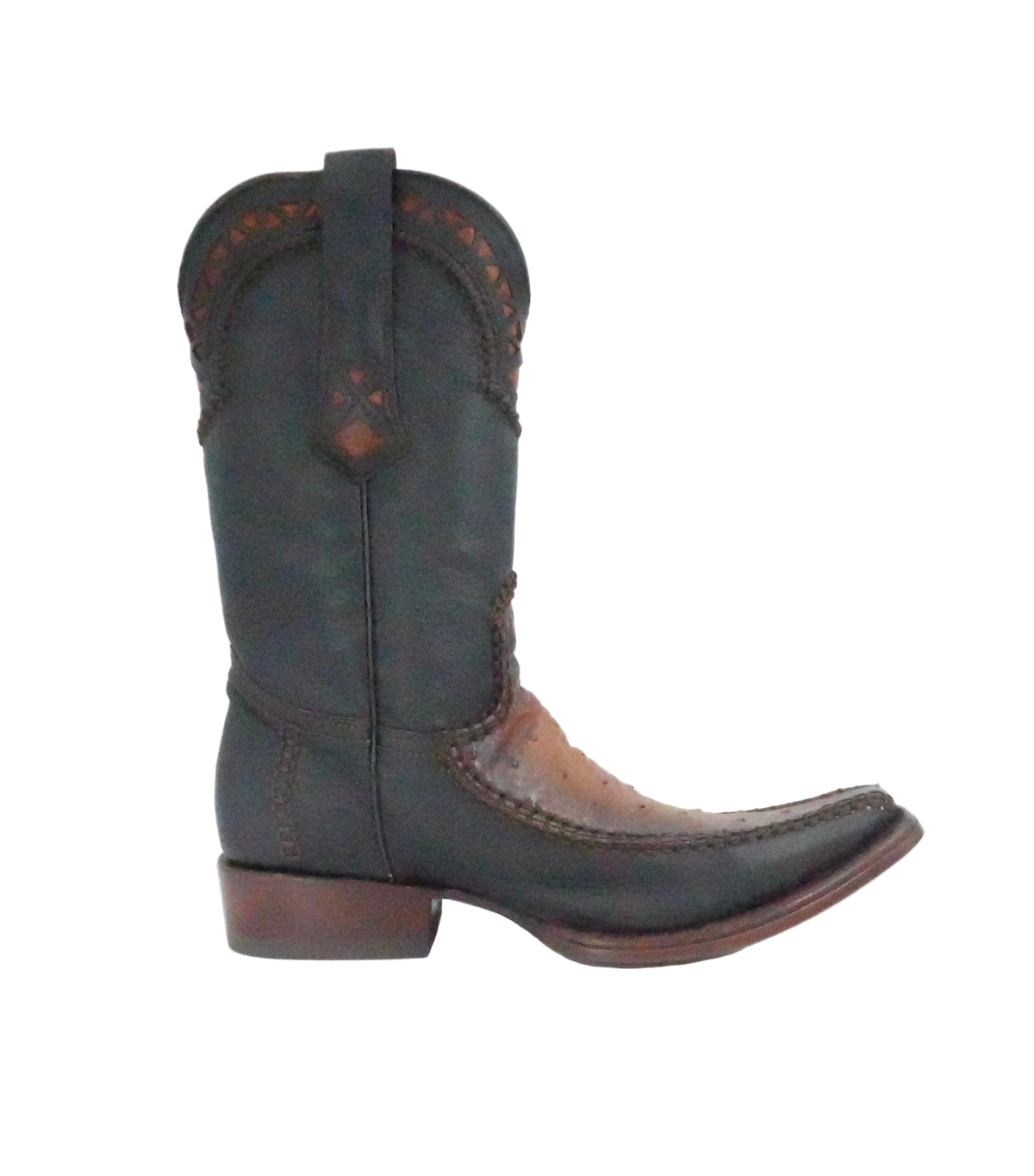 Cuadra Men's Ostrich Versache Toe Boot - Dark Brown