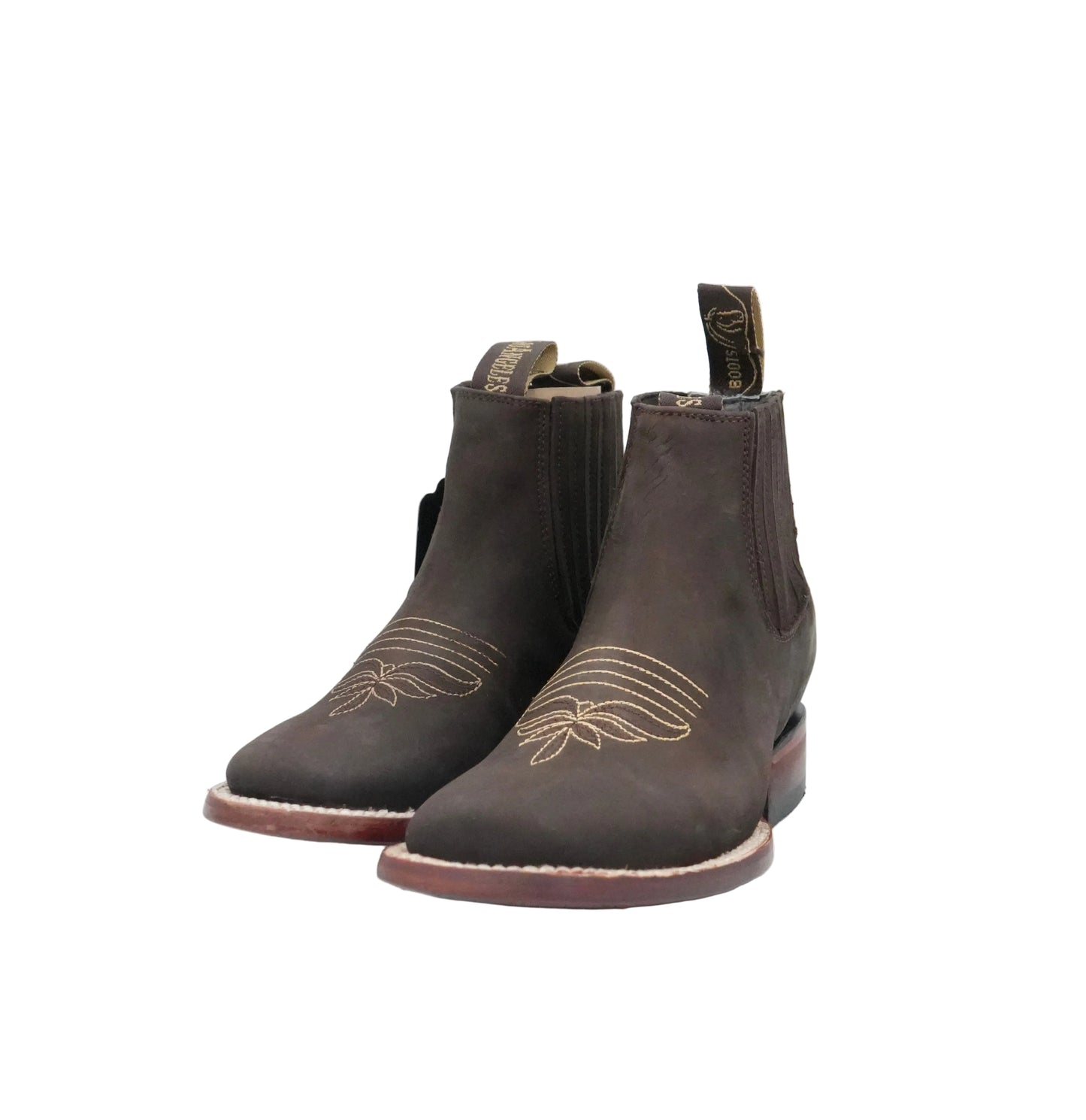 Los Angeles Women’s Nobuck Wide Square Toe Short Boot - Brown