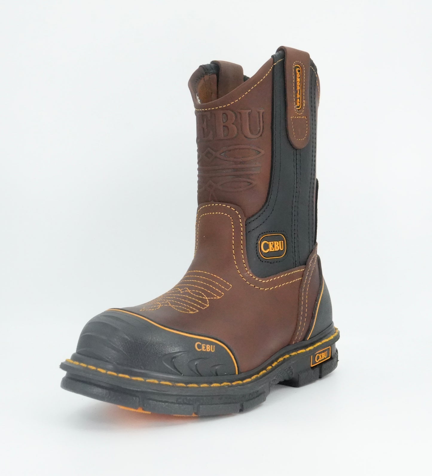 Cebu Men's A/Farmer Steel Toe Work Boot - Brown