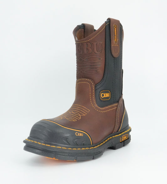 Cebu Men's A/Farmer Steel Toe Work Boot - Brown
