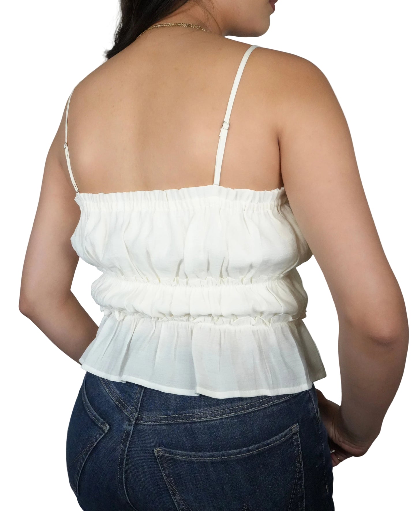 Blue B Women's Ruffle Tie Cami - Ivory