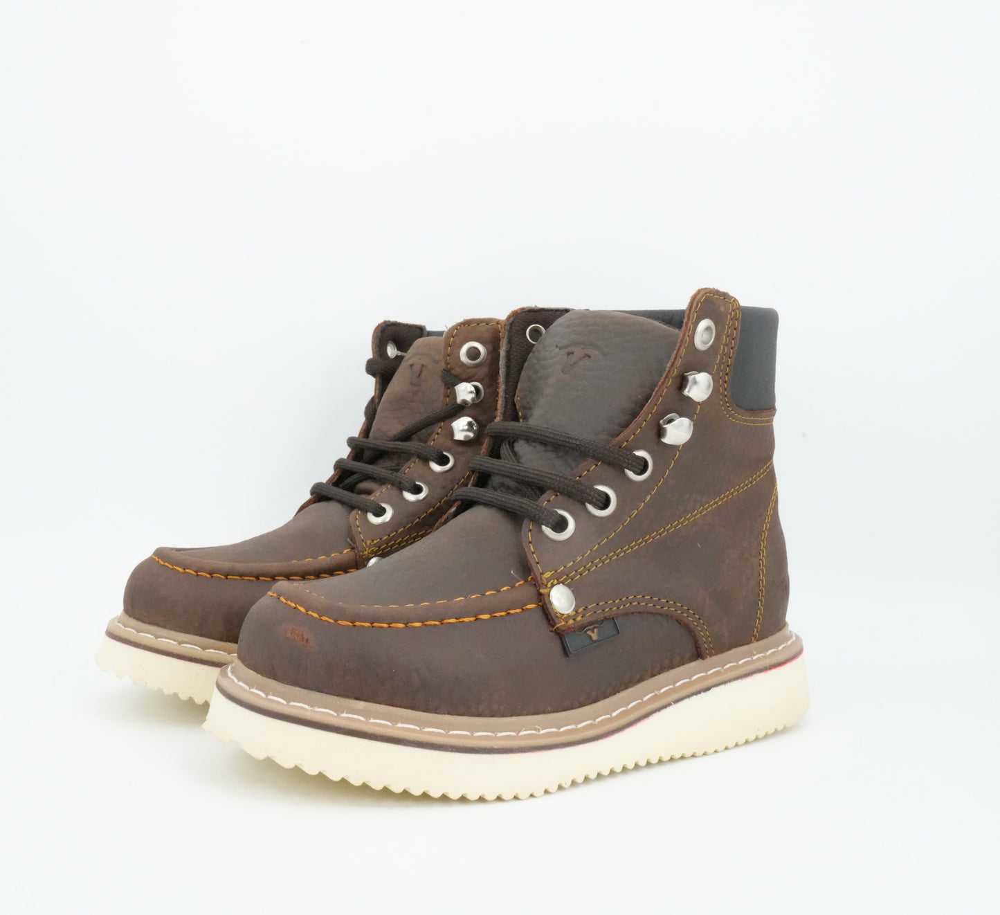 Hooch Kid's Work Boot Chocolate Moc Toe Boot