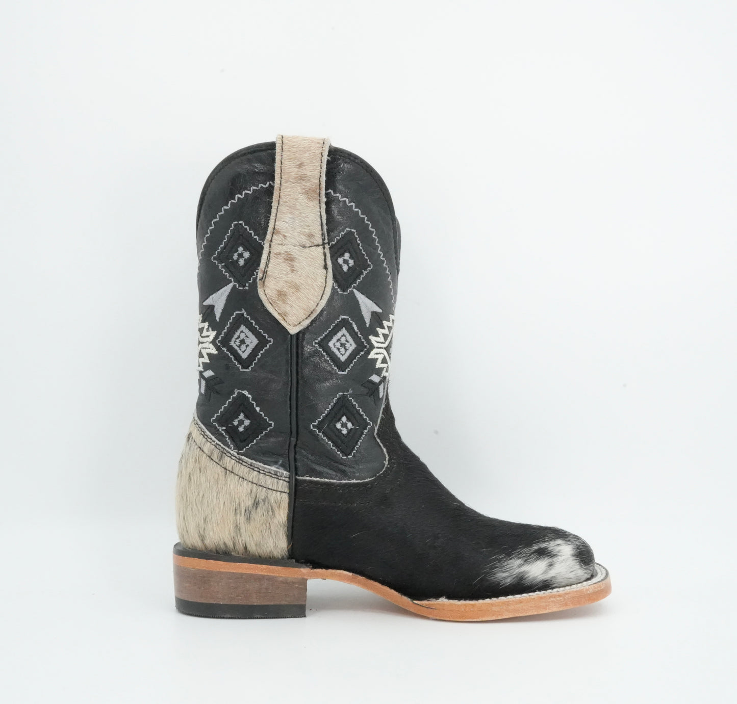 Rock'em Kid's Cow Hair White/Black Boots Size: 11 US / 18 MEX  *AS SEEN ON IMAGE*