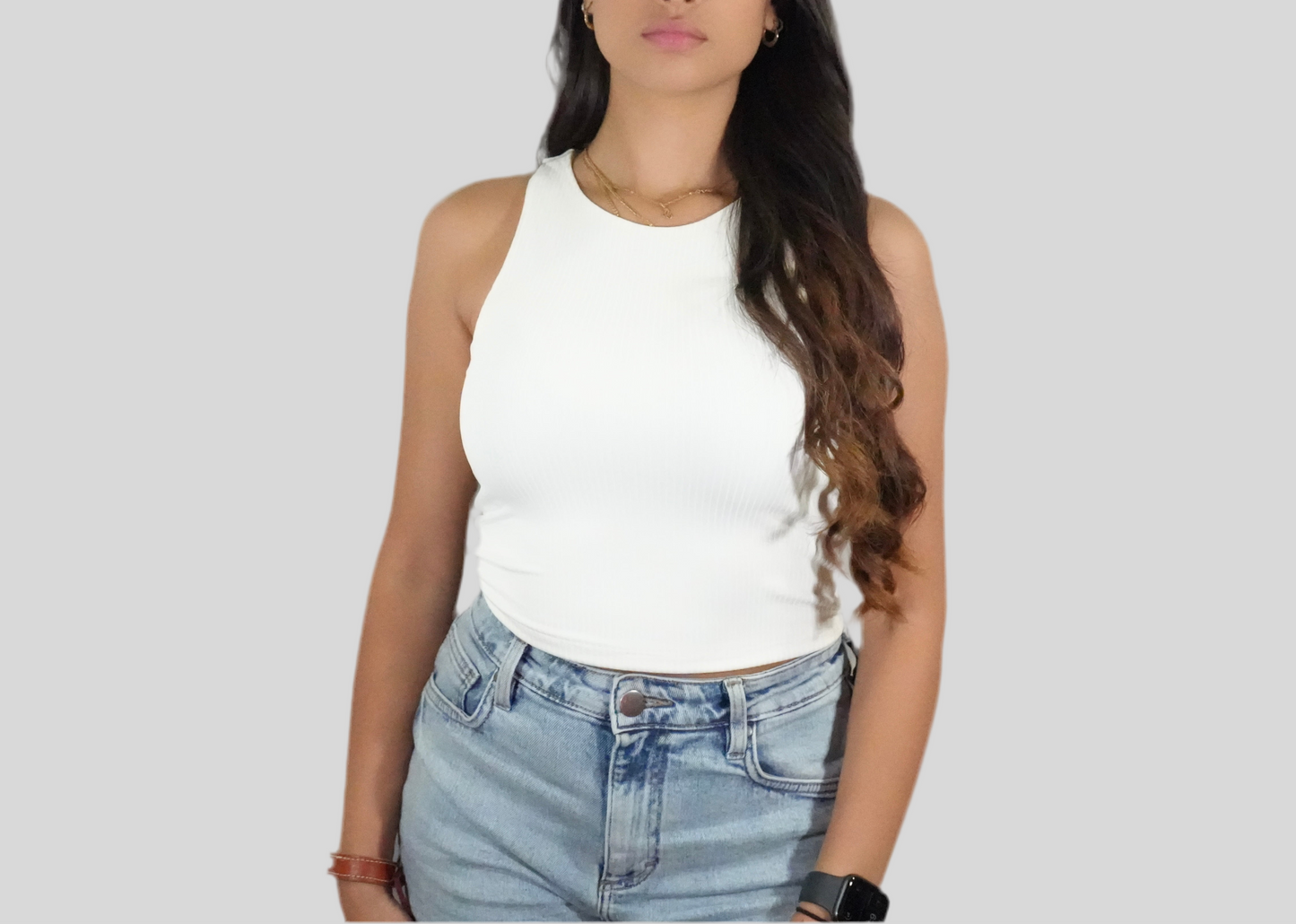 Blashe Scoop Neck Tank Top - White