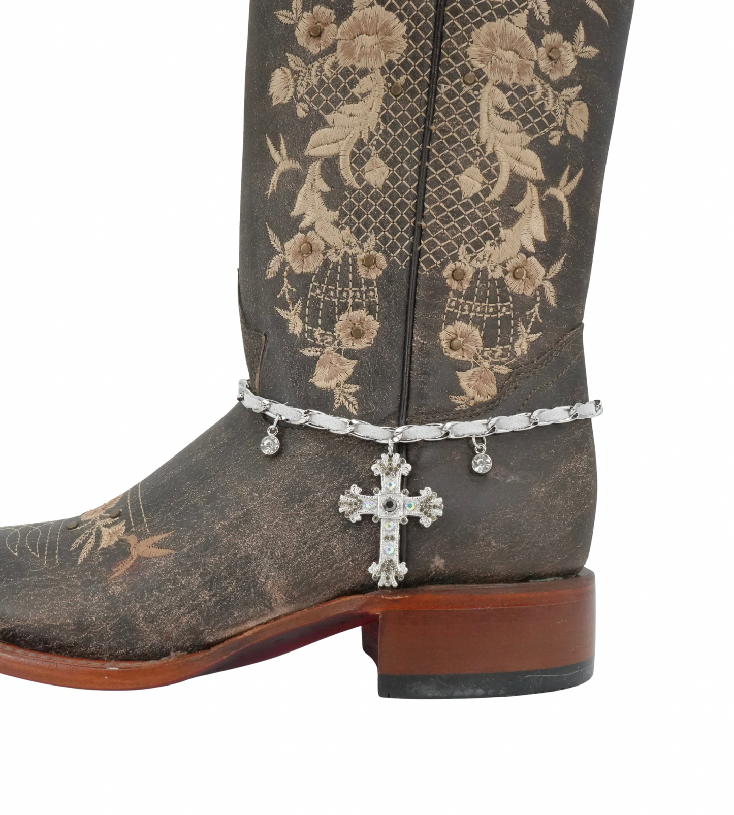 Women's Charm Chain Boot Accessories - Cross