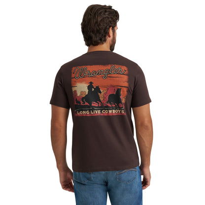 Wrangler Men's Long Live Cowboys Rope Graphic T-Shirt - Brown