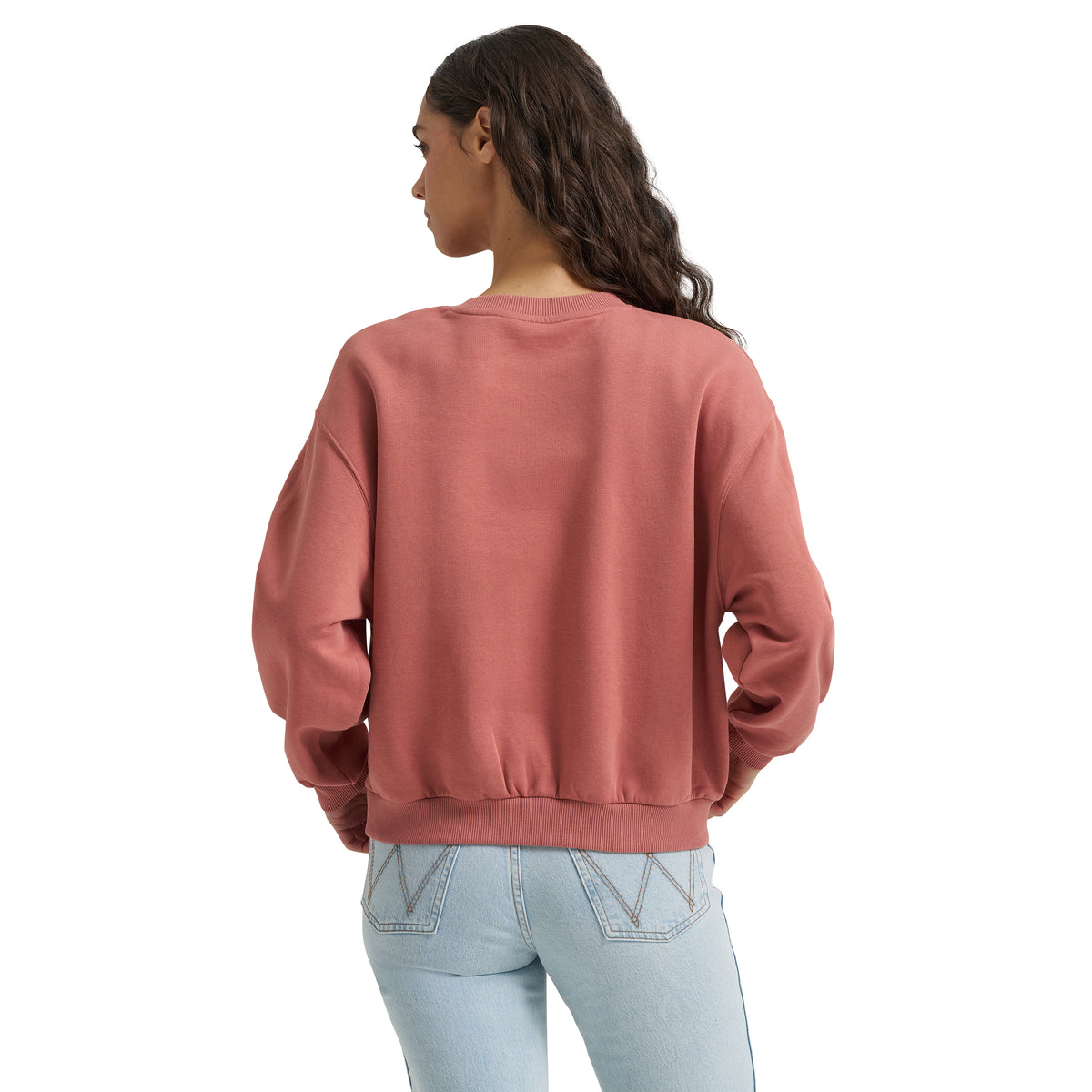 Wrangler Women's Logo Canyon Crew Pullover - Withered Rose