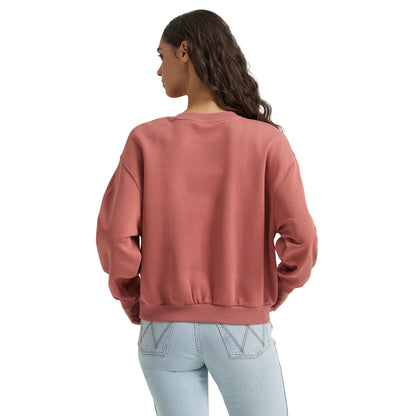 Wrangler Women's Logo Canyon Crew Pullover - Withered Rose