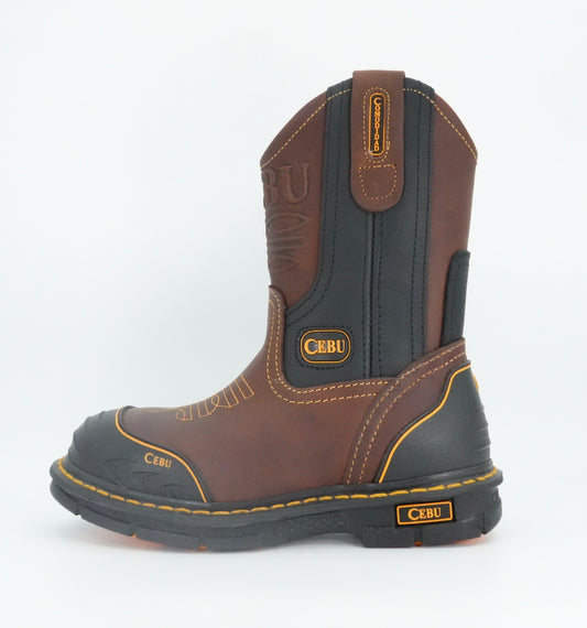 Cebu Men's A/Farmer Steel Toe Work Boot - Brown