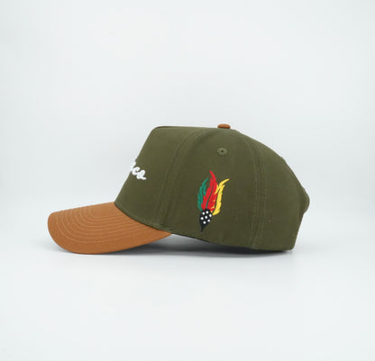 45 Jalisco Cursive Trucker Cap Olive-Brown