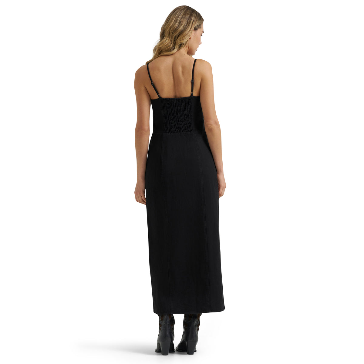 Wrangler Women's Denim Slit Front Maxi Dress - Black