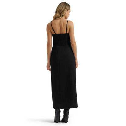 Wrangler Women's Denim Slit Front Maxi Dress - Black