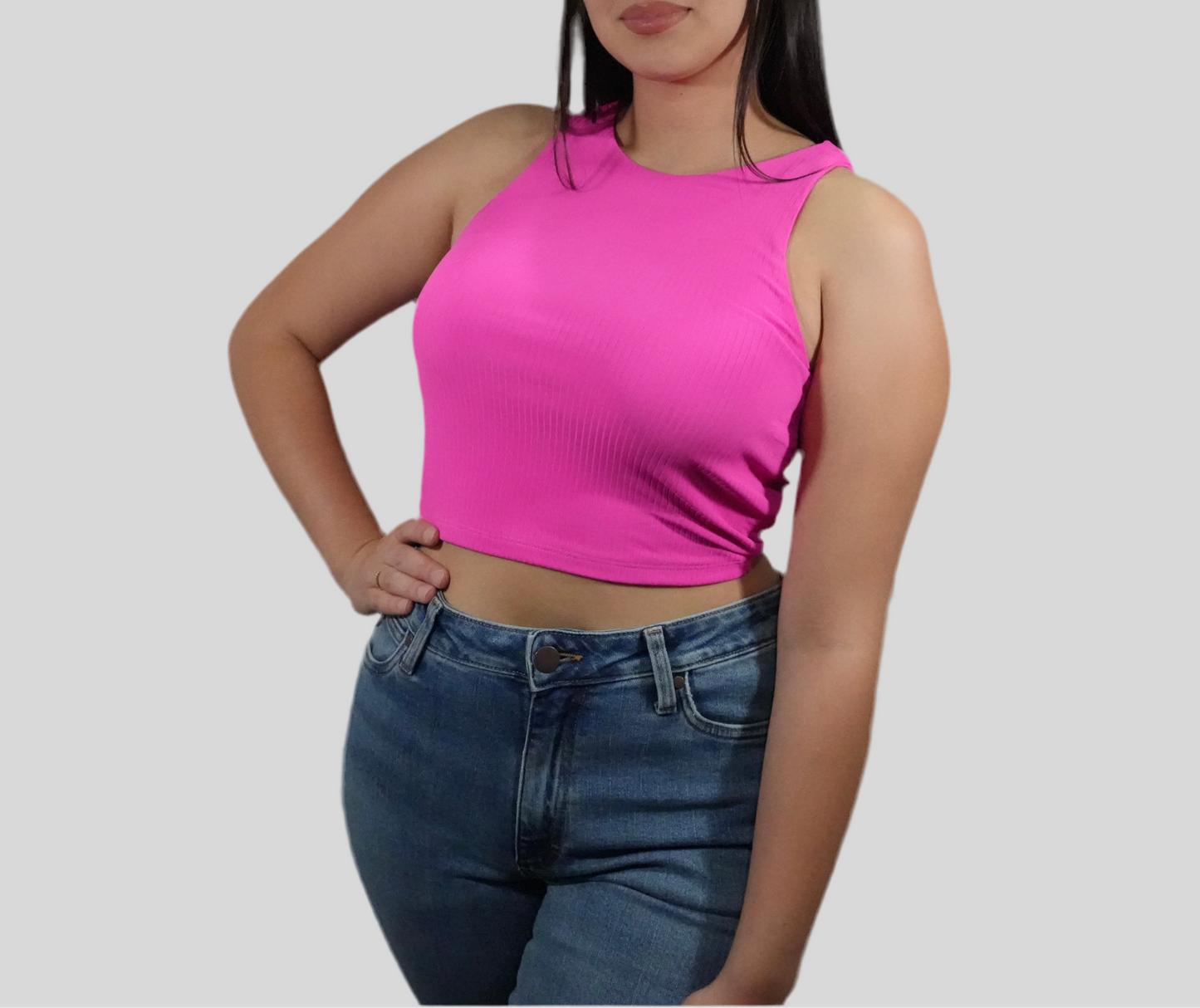 Blashe Scoop Neck Tank Top - Hot Pink