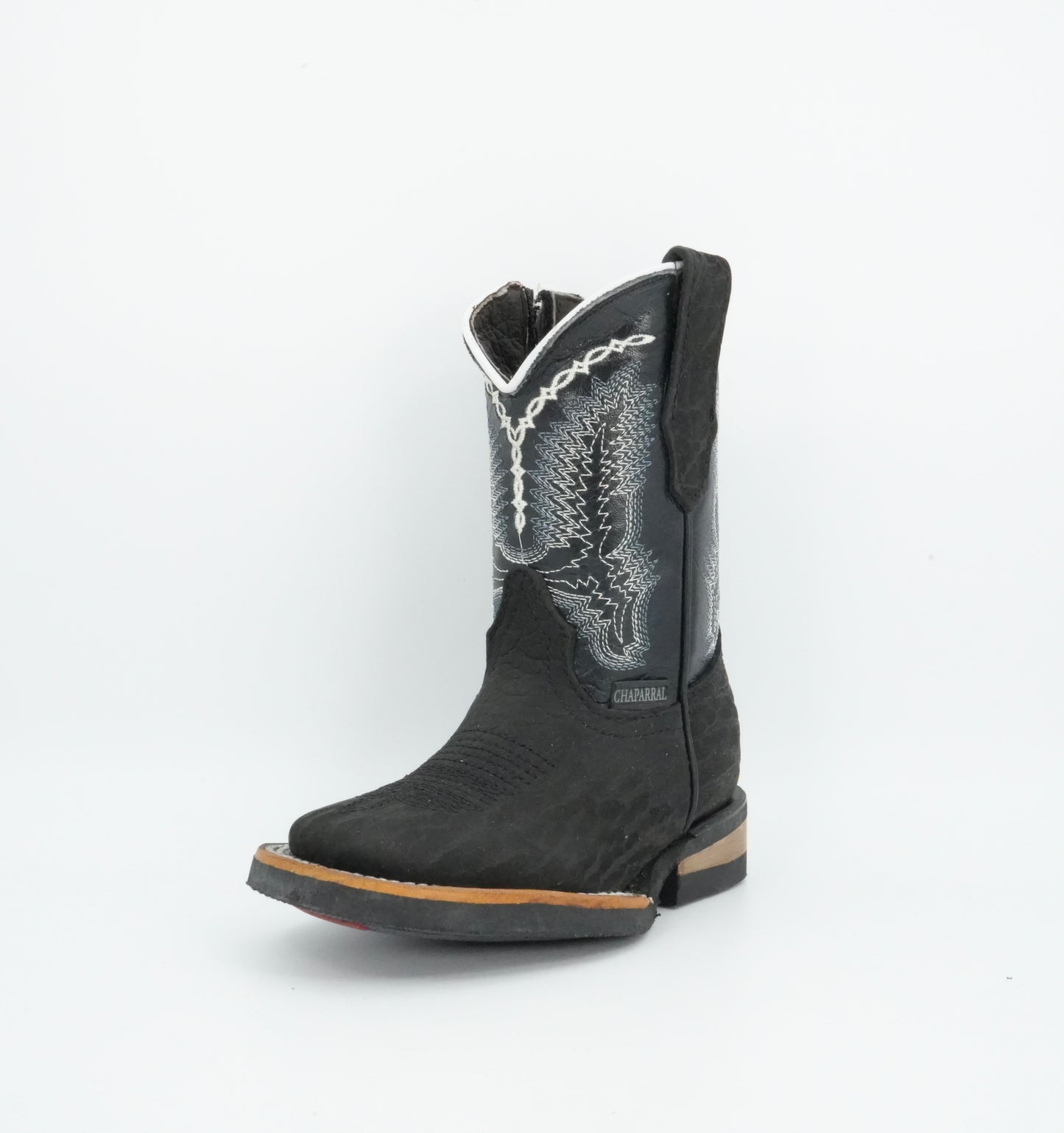 Chaparral Kid’s Bull Neck Square Toe Black Boot